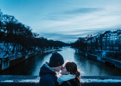 Love on the River Isar in Munich, Germany